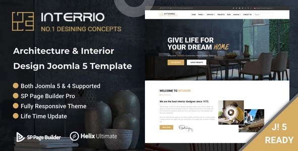 Interrio 5.0 - Architecture & Interior Design Joomla 5 Template