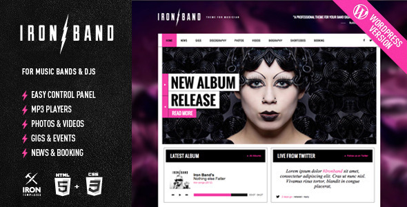 IronBand 2.1.7 - Music Band & DJ WordPress Theme
