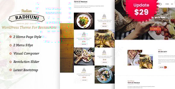 Italian Radhuni 1.9 - Food & Resturant WordPress Theme