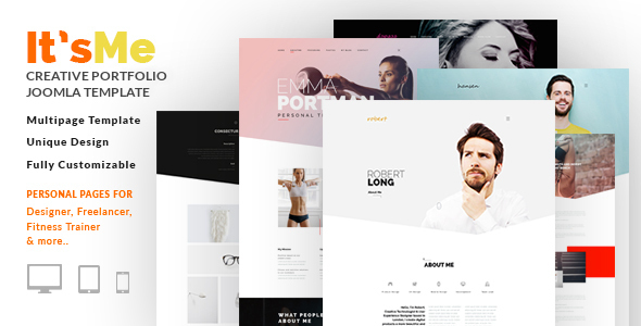 Its Me - Creative Personal Portfolio or Agency Responsive Joomla Template with 3 Styles