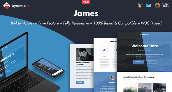 James 2.0 - Responsive Email  Online Template Builder