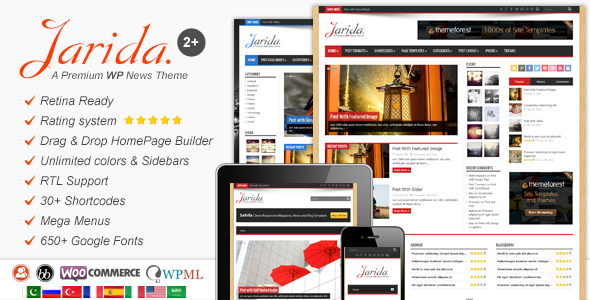 Jarida 1.0 Responsive WordPress News Theme Magazine Blog