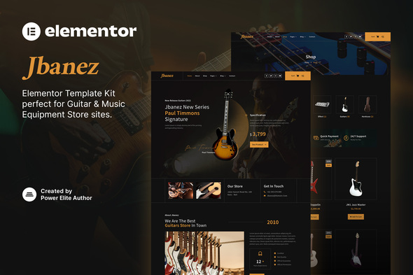 Jbanez  Guitar & Music Equipment Store Elementor Template Kit