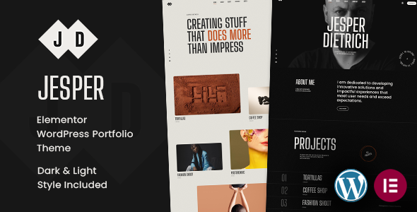 Jesper  Responsive Elementor Portfolio WordPress Theme