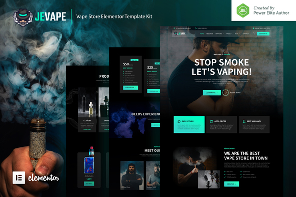 Jevape  Vape Store Elementor Template Kit