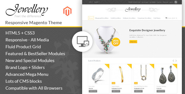 Jewellery 1.9.2.2 - Magento Responsive Template