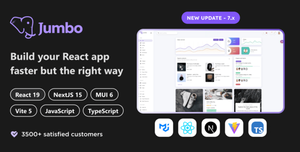 Jumbo 6.0 React Admin Template React 19 MUI 6 NextJS 15 TS