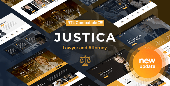 Justica 1.2.7 - Lawyer Attorney and Law Firms Website Template
