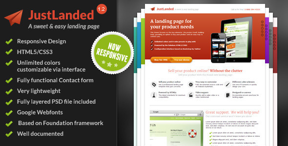 JustLanded 1.2.0 - Landing Page