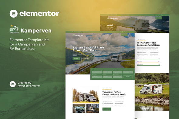 Kamperven  Campervan & RV Rental Elementor Template Kit