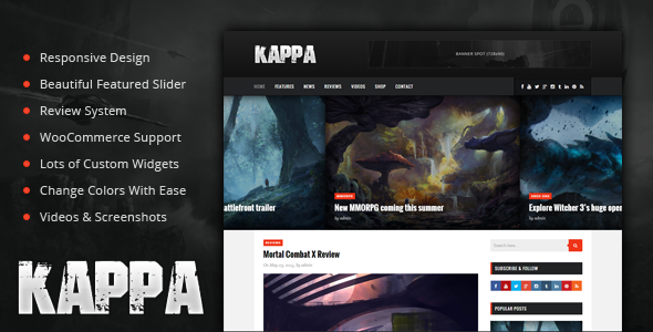 Kappa 1.1.7 - A Gaming WordPress Theme