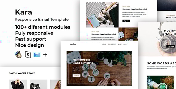 Kara  100 Responsive Modules  StampReady MailChimp & CampaignMonitor compatible files