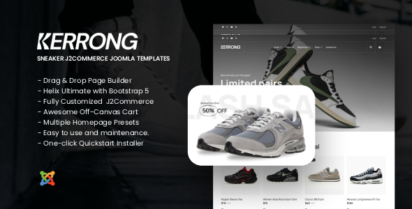 Kerrong - Sneakers J2Commerce Joomla Templates