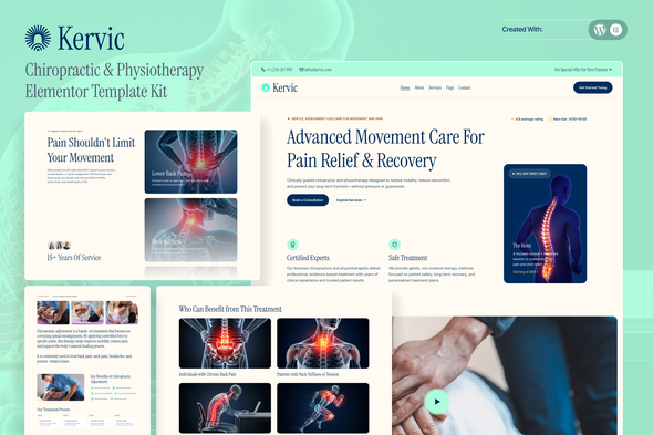 Kervic – Chiropractic & Physiotherapy Elementor Template Kit