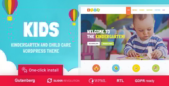 Kids 1.3.8 - Day Care & Kindergarten WordPress Theme for Children