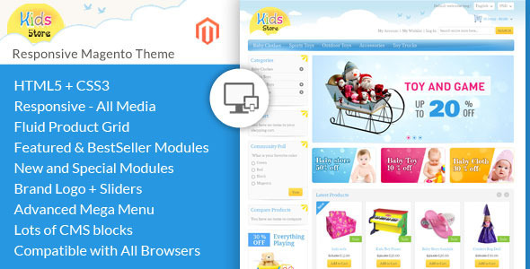 Kids Store 1.9.2.2 - Magento Responsive Template