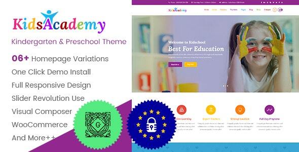 KidsAcademy 2.0.1 - Kids Kindergarten & Preschool WordPress Theme