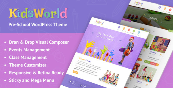 KidsWorld 3.0.7 - Kindergarten and Child Care WordPress Theme