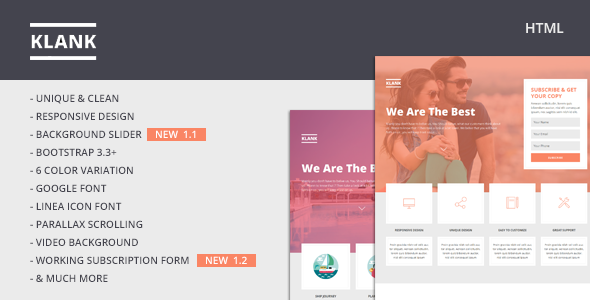 Klank 1.2 - Multipurpose Landing Page With Bootstrap