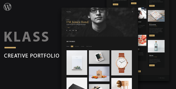 Klass  Dark Minimal Portfolio WordPress Theme