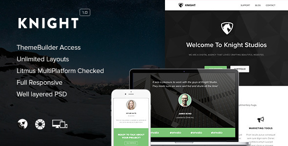 Knight 1.0 - Responsive Email  Themebuilder Access