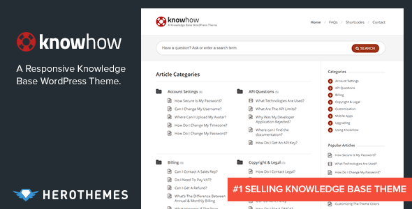 KnowHow 1.1.7 A Knowledge Base WordPress Theme