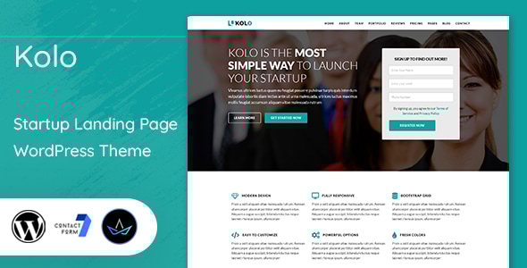 Kolo 2.0 - Startup Landing Page WordPress Theme