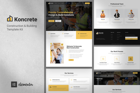 Koncrete - Construction & Building Elementor Template Kit