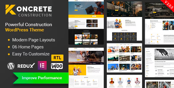 Koncrete 1.6.2 - Construction Building WordPress Theme