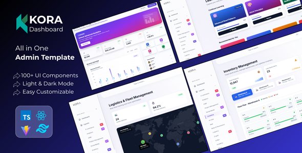 Kora  Multipurpose React Admin Dashboard Template