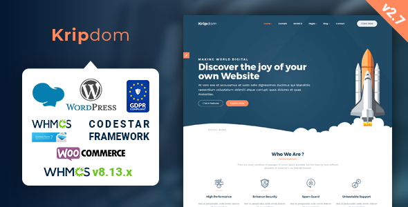 Kripdom 2.7 - Responsive Web Hosting and WHMCS Themes