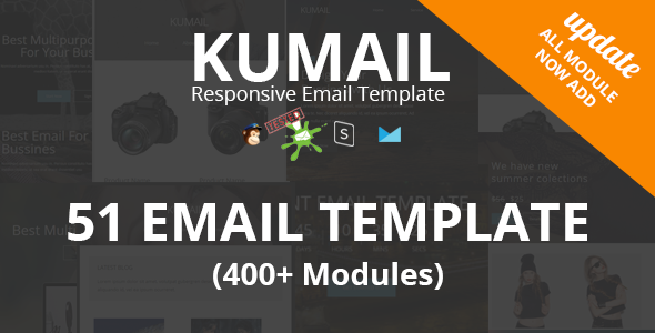 Kumail - 50 Email Template (400 Modules)  Stampready Builder