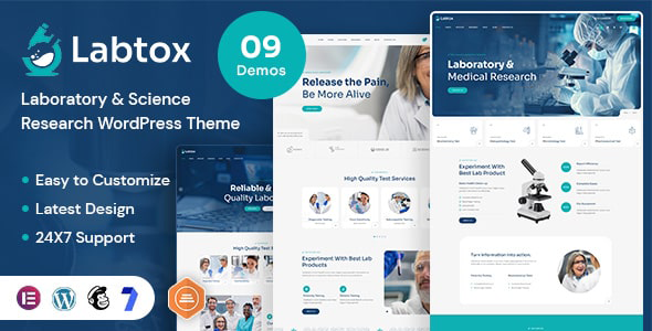 Labtox 1.8 - Laboratory & Science Research WordPress Theme