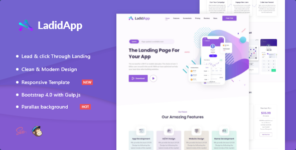 LadidApp 1.0 - App HTML Landing Page Template