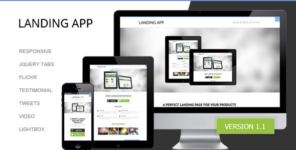 LandingApp 1.1 - responsive landing page