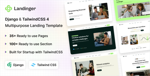 Landinger - Tailwind CSS Multipurpose Django Landing Page Template