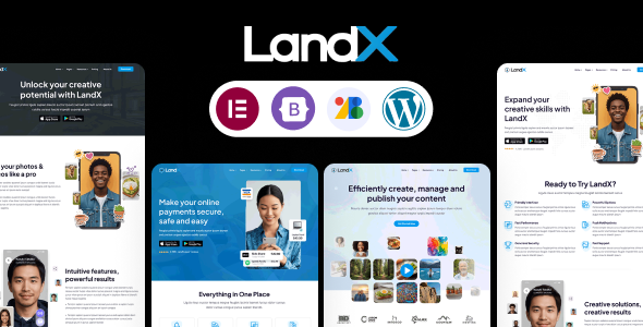 LandX 6.8.3 - Multipurpose WordPress Theme Software Application Landing Pages Builder for Marketing Agency