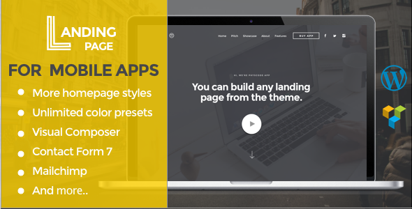 LangingPage - Mobile App WordPress Theme