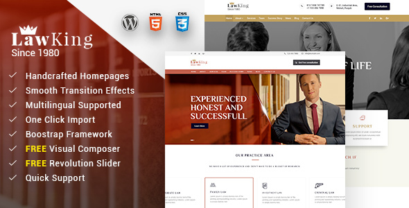 Lawking 2.2 - Lawyer and Attorney Responsive WordPress Theme