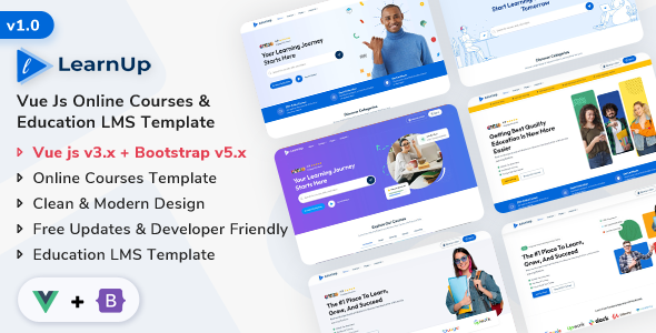 LearnUp - Vue 3 Online Courses & Education LMS Template