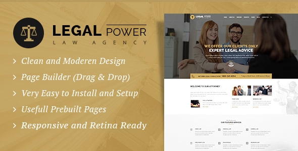 Legal Power 2.8 - Lawyer Attorney WordPress Theme