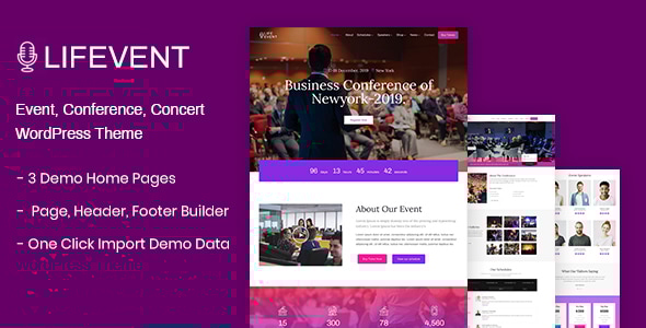 Lifevent 1.2.1 - Event Conference WordPress Theme