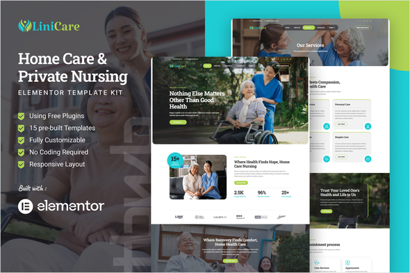 LiniCare - Home Care & Private Nursing Elementor Template Kit