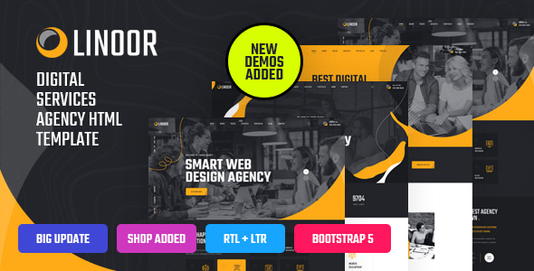 Linoor 1.9 - Digital Agency Services HTML Template