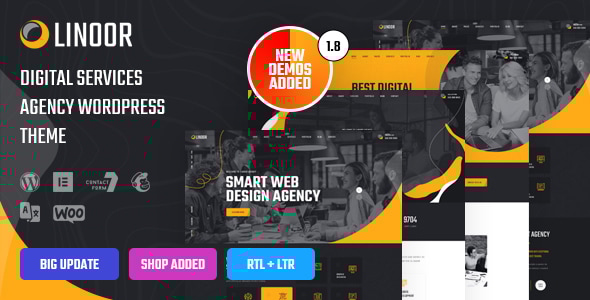 Linoor 1.8.2 - Digital Agency Services WordPress Theme
