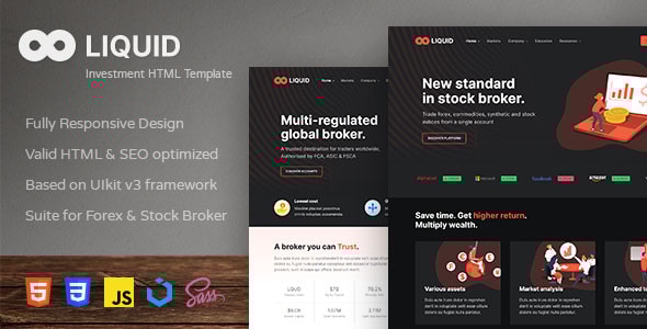 Liquid 2.0.2 - Investment and Stock Broker HTML Template