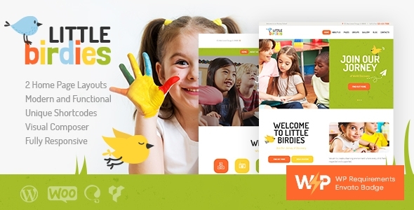Little 1.1.18 - Birdies  Children Kindergarten WordPress Theme