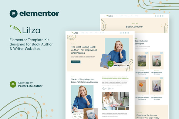 Litza  Book Author & Writer Elementor Template Kit