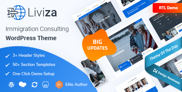 Liviza 3.9 - Immigration Consulting WordPress Theme  RTL