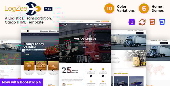 Logzee 3.0 - Logistics Transportation Cargo HTML Template